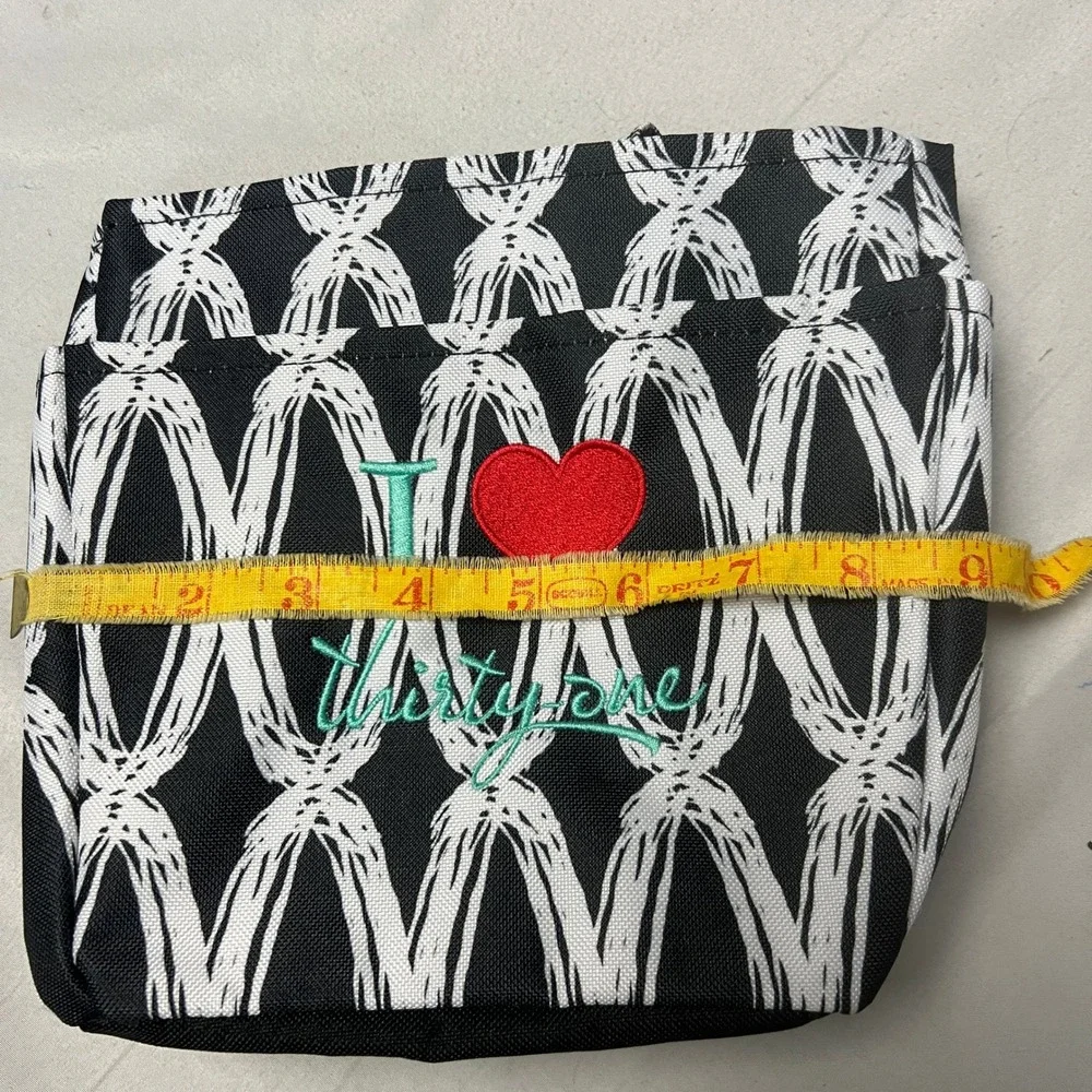Thirty-One Creative‎ Caddy Tote Black Links I Heart Love 31 Monogrammed Utility